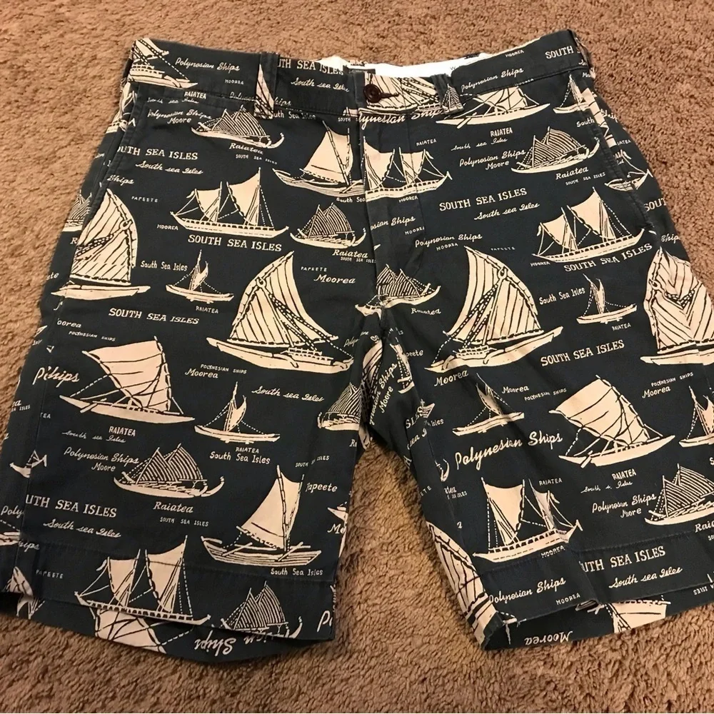J. Crew Shorts | J Crew Stanton Shorts with great print of Ships